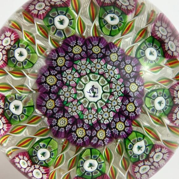 Perthshire 1979 Skier Pine Tree Picture Cane Millefiori Twist PP27? Paperweight - Picture 5 of 16